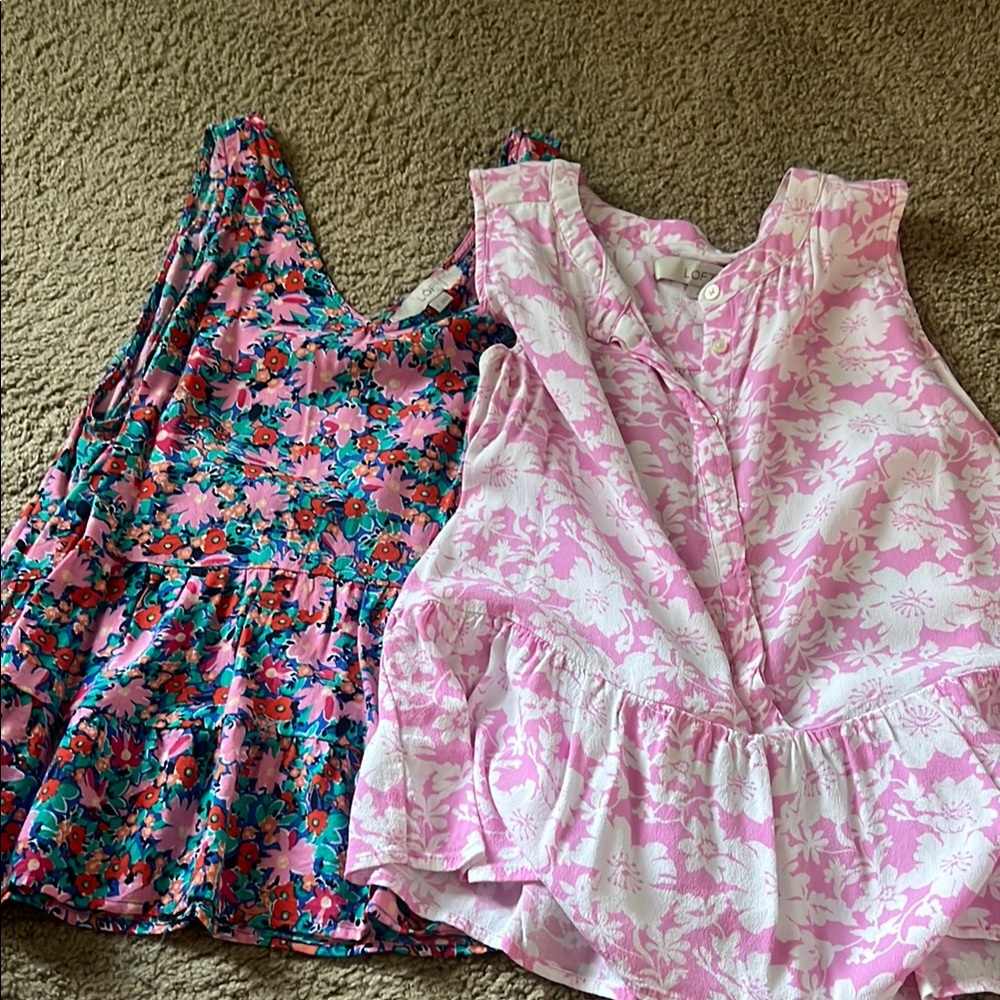 2 Floral Never Worn Loft Tanks